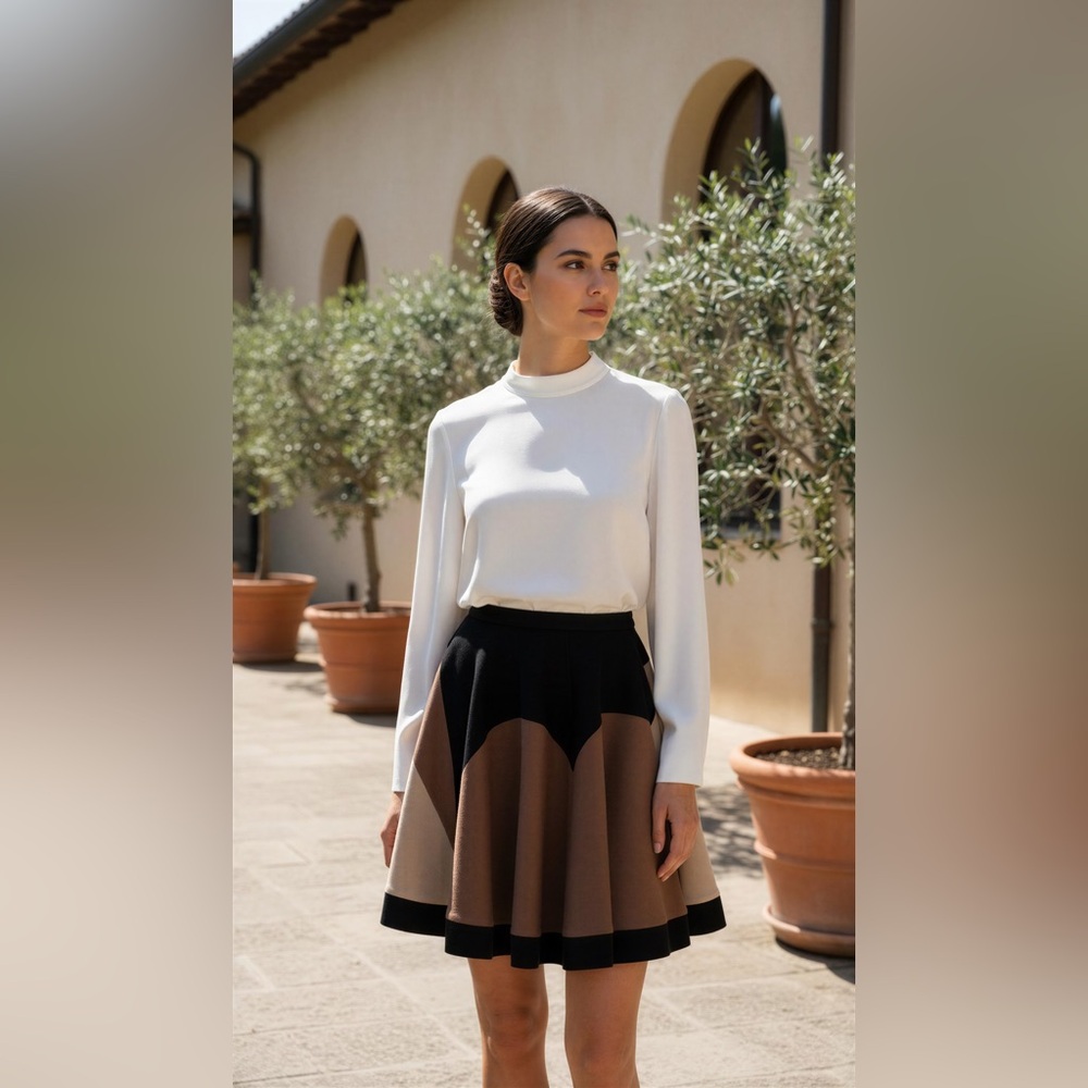 Missoni Italy Wool Silk Colorblock Flared skirt/poncho Rare Archival size 38
